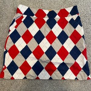 Loudmouth Ladies Red Blue Argyle Golf Skort Skirt Size 4 NWOT